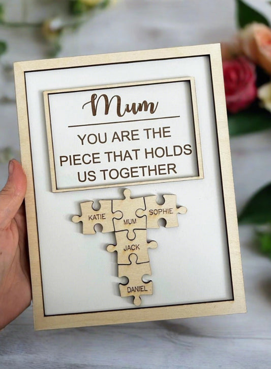 Personalised Mum puzzle board plaque - Laser LLama Designs Ltd