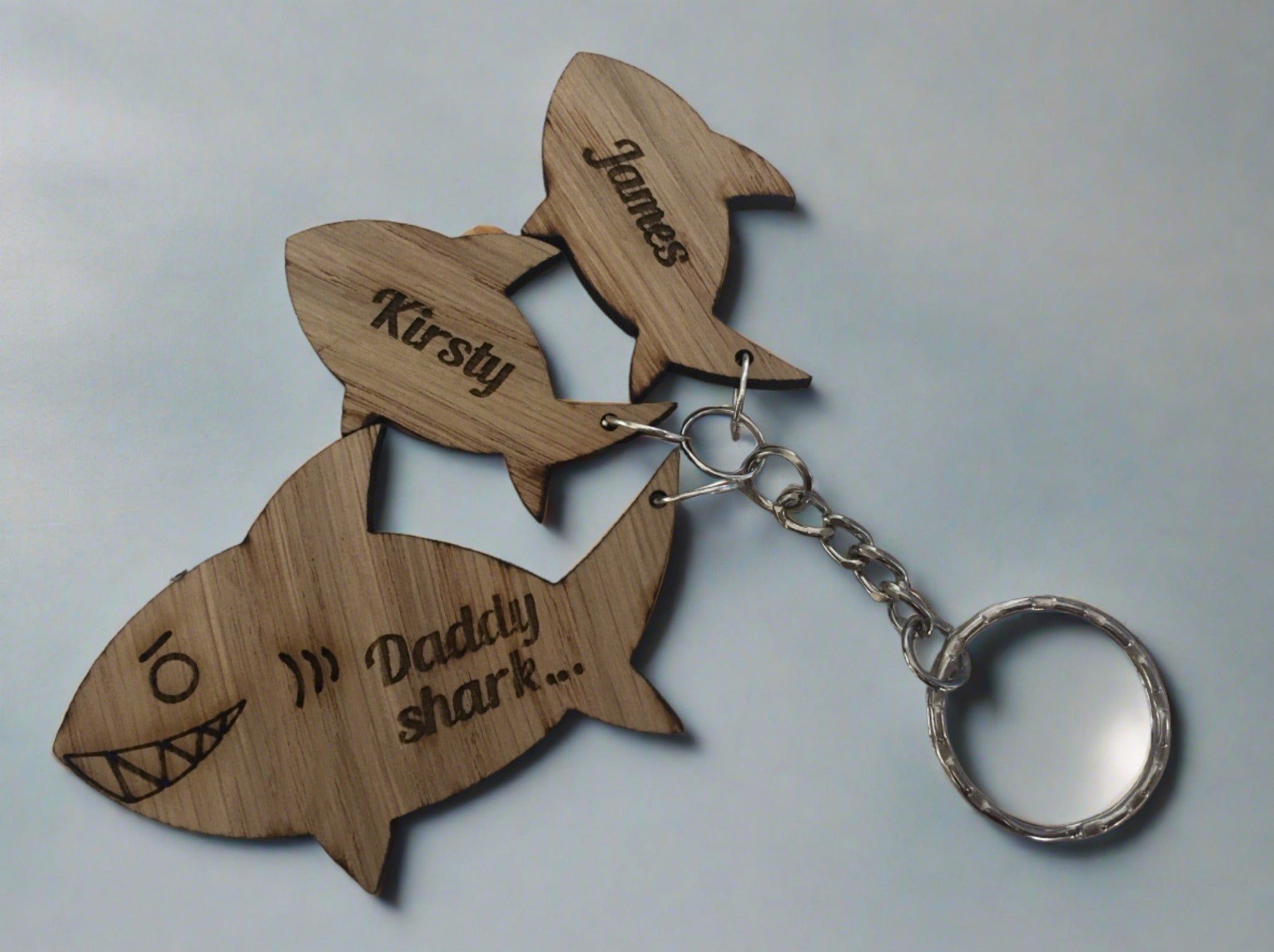 Daddy store shark keyring