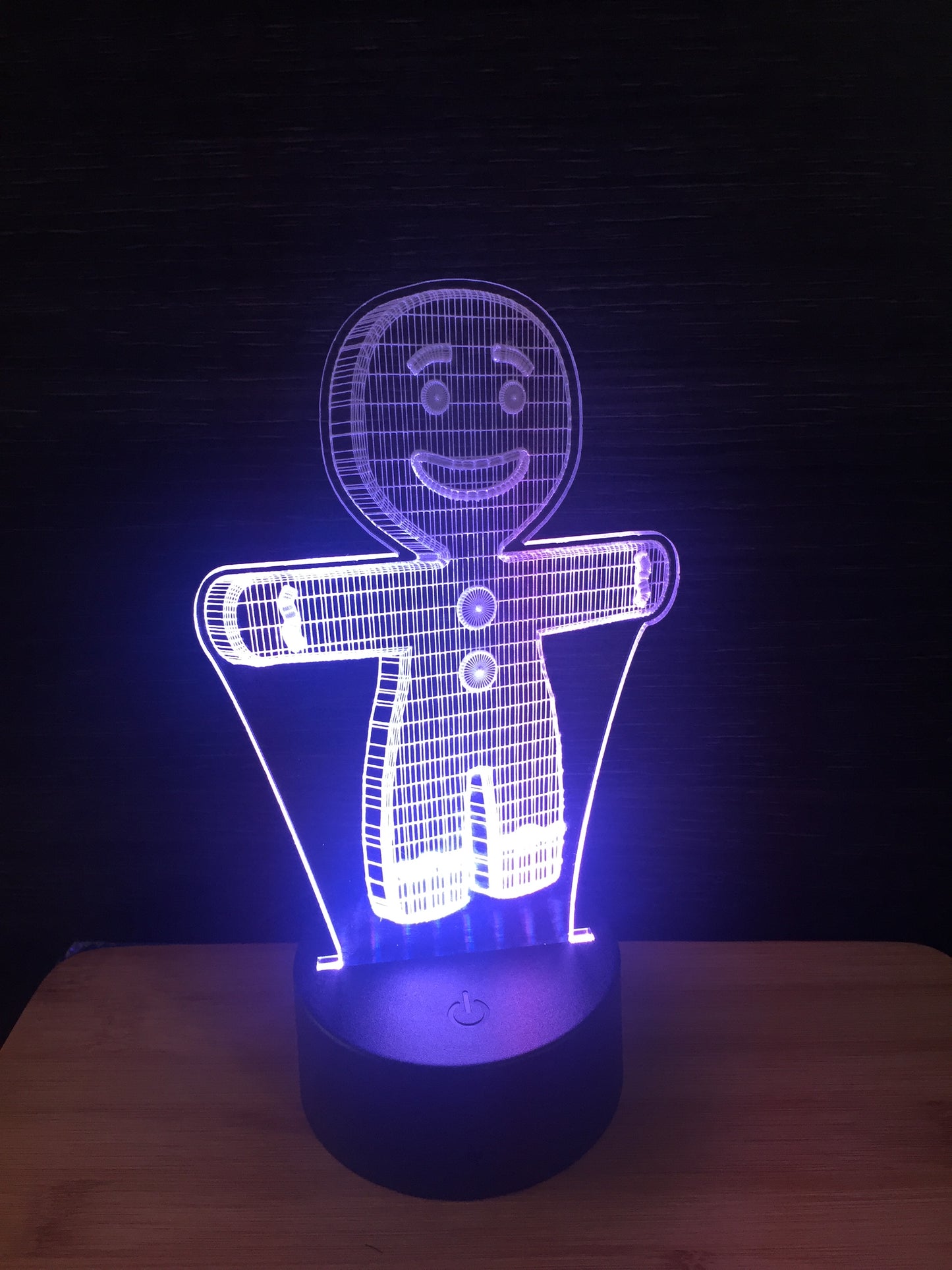 LED light up GINGERBREAD MAN display ,9 Colour options with remote! - Laser LLama Designs Ltd