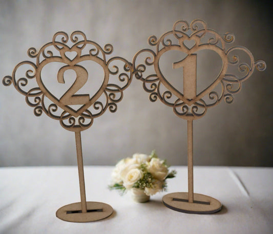 Wedding table numbers - Laser LLama Designs Ltd