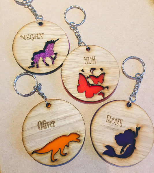 Wooden  personalised bag tags - Laser LLama Designs Ltd