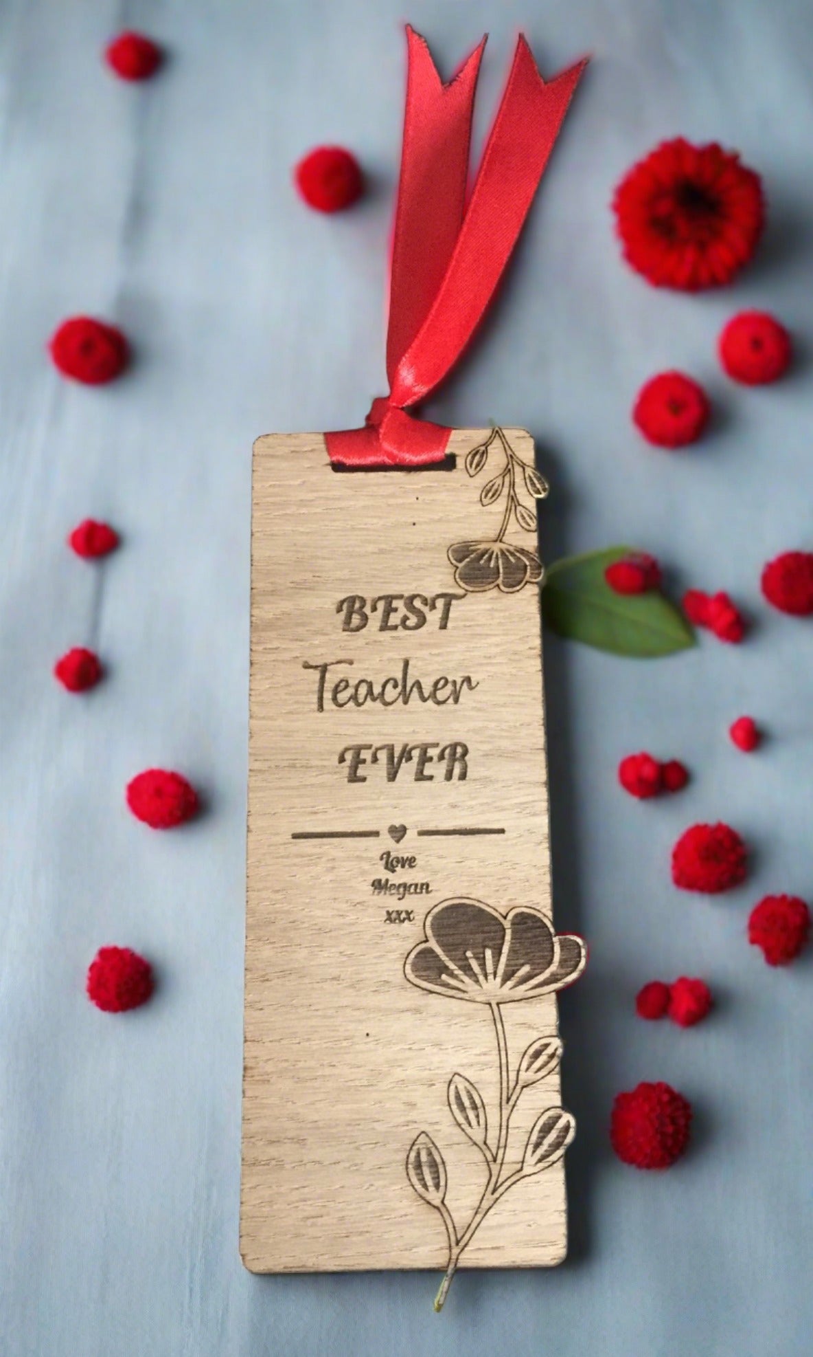 Oak veneer personalised bookmark - Laser LLama Designs Ltd