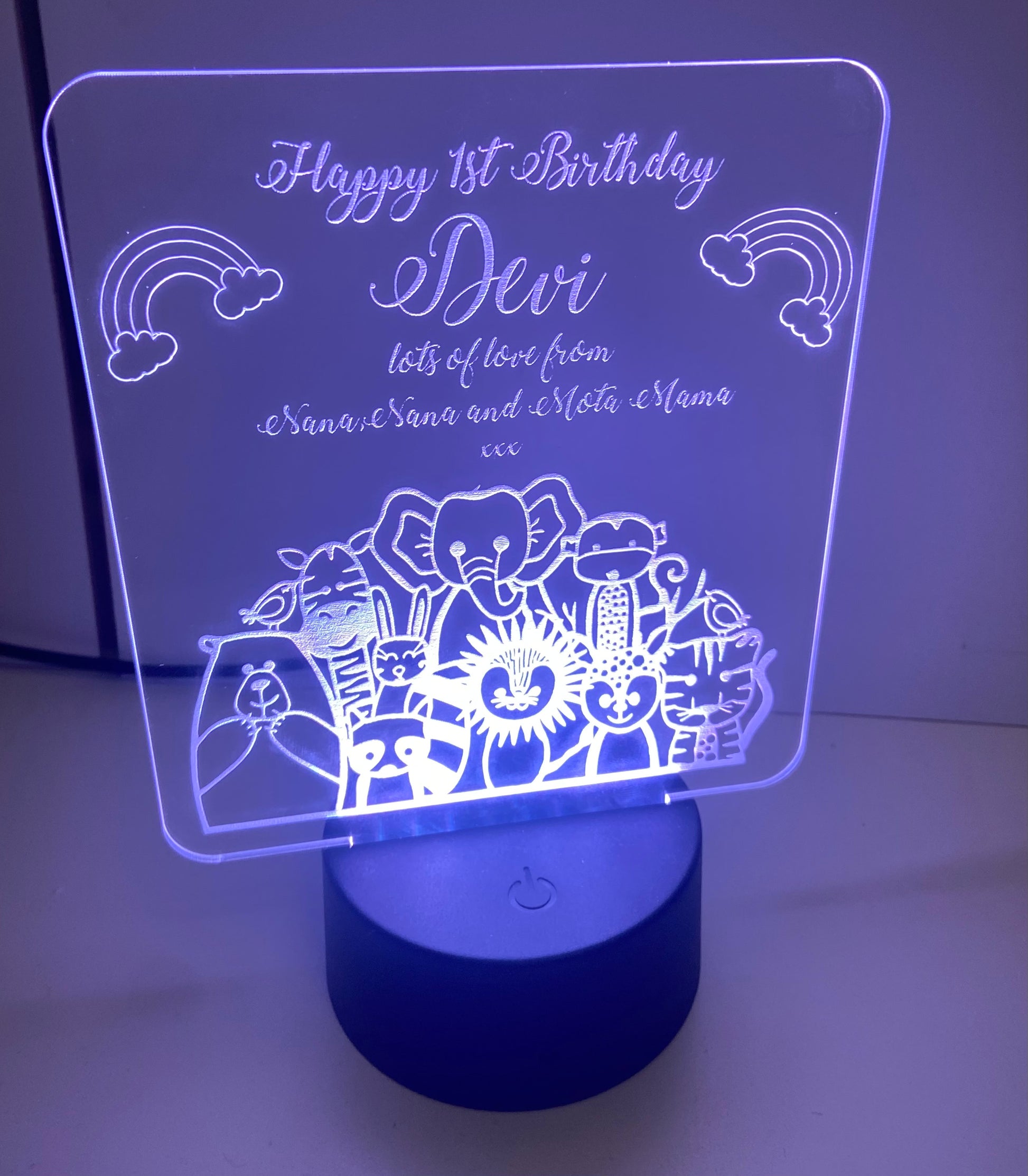 Birthday led light up display- 9 colour options with remote! - Laser LLama Designs Ltd