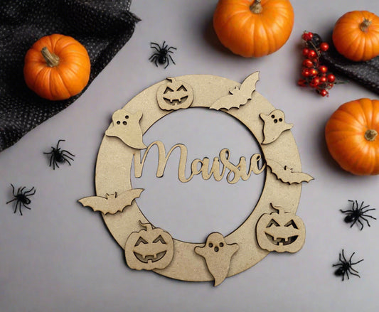 Halloween circle wreath - Laser LLama Designs Ltd