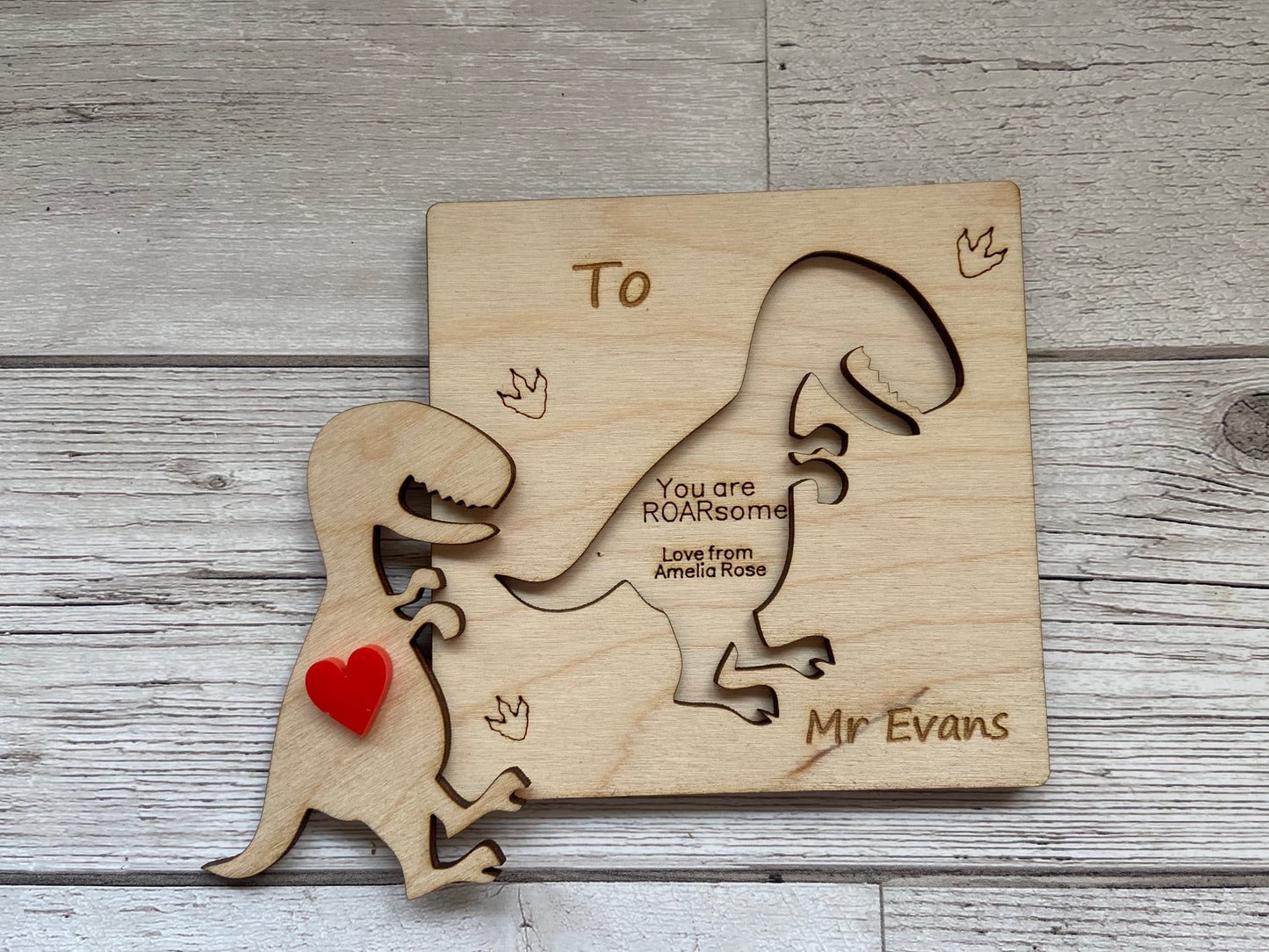 Wooden personalised 3d card for Teacher - Laser LLama Designs Ltd