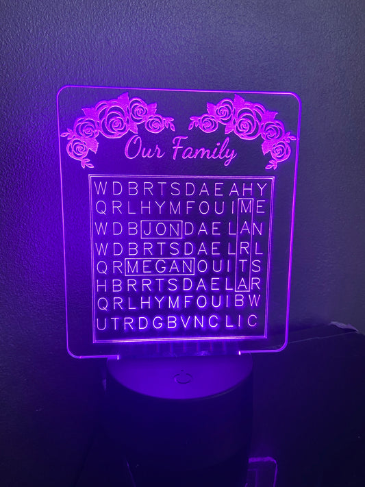 Our family led light display- 9 colours and remote controller! - Laser LLama Designs Ltd