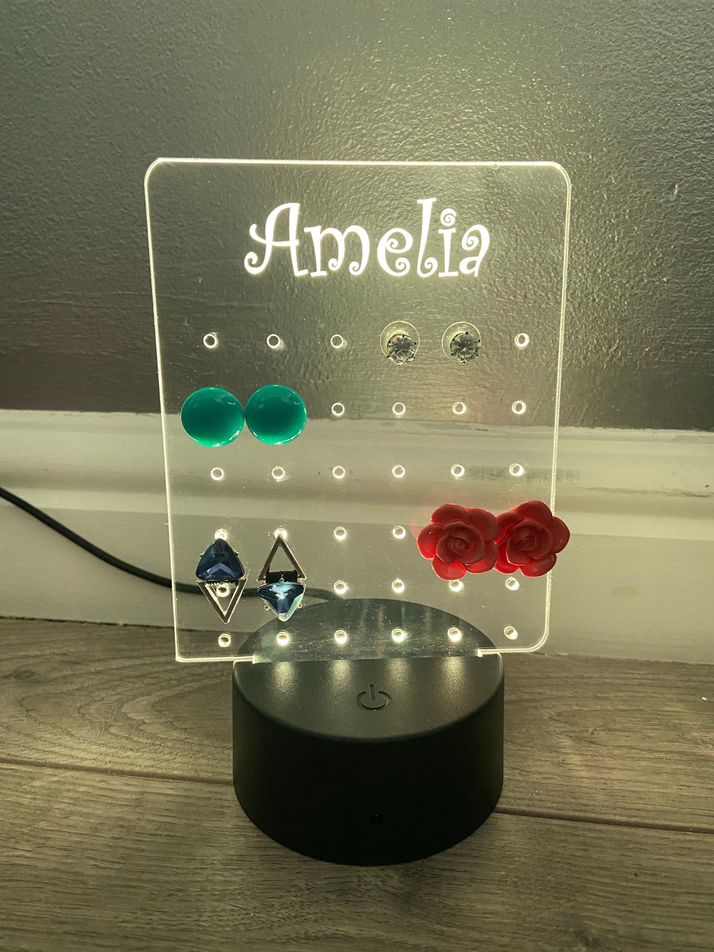 Personalised earring led display- 9 colours option with remote controller - Laser LLama Designs Ltd