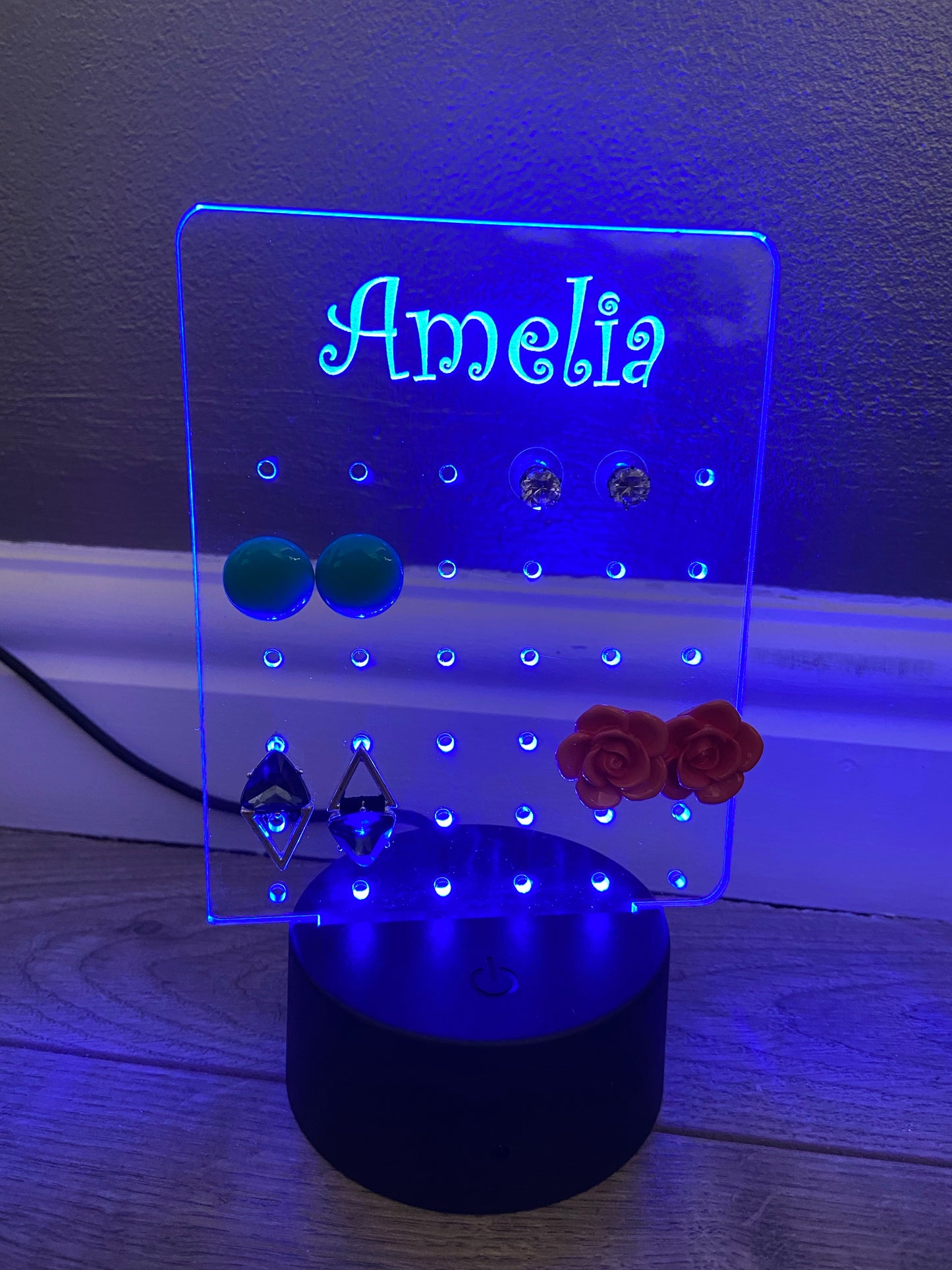 Personalised earring led display- 9 colours option with remote controller - Laser LLama Designs Ltd