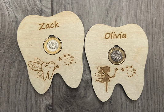 Personalised tooth fairy coin holder - Laser LLama Designs Ltd