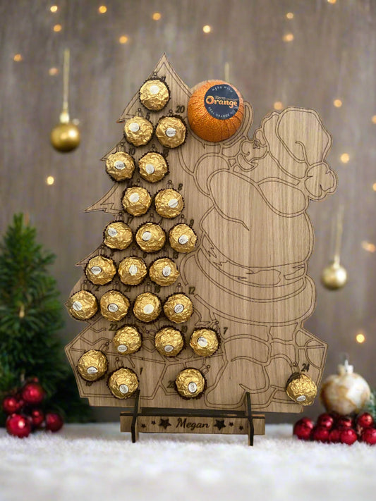 Wooden personalised santa advent calendar - Laser LLama Designs Ltd