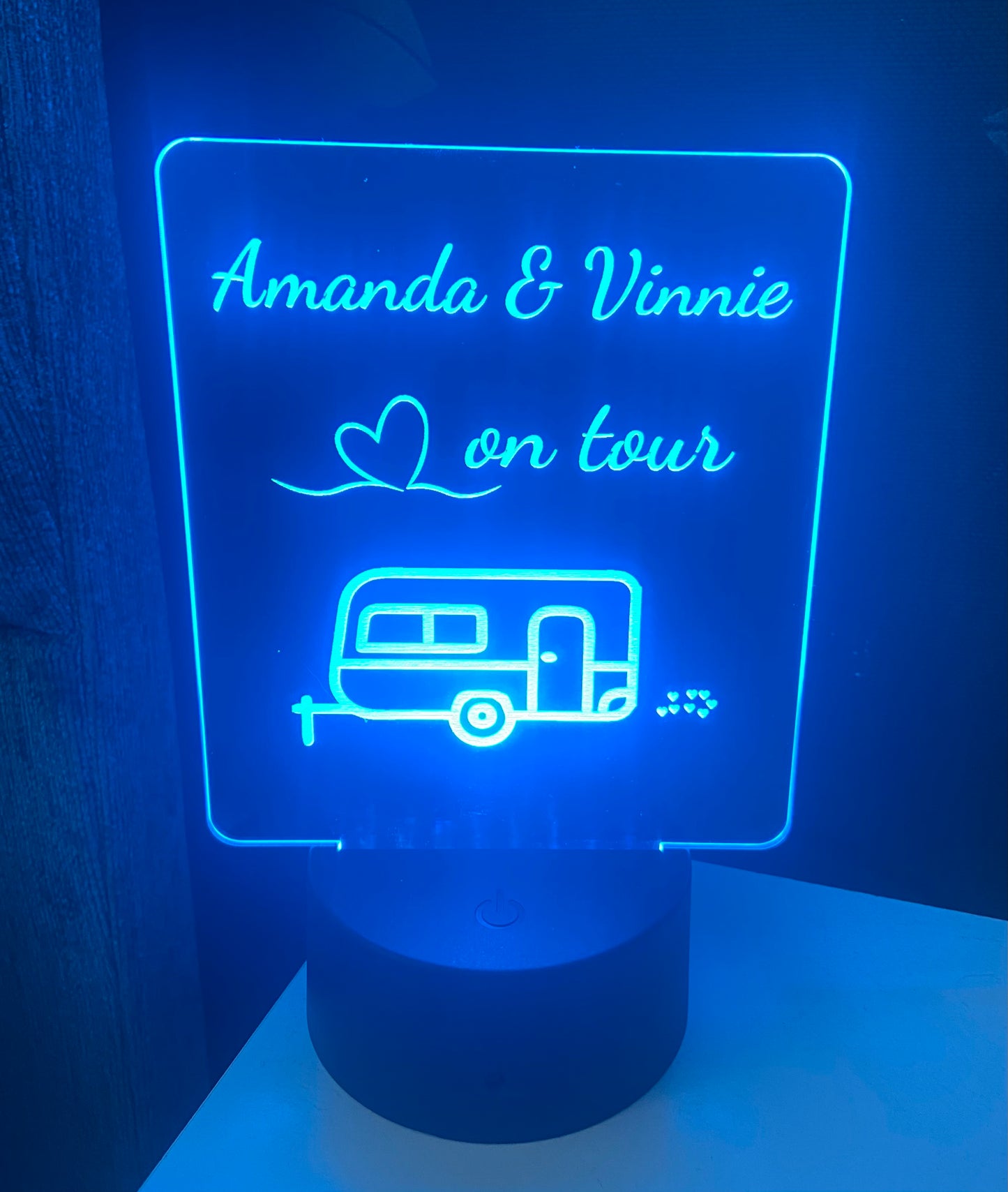 Caravan LED light up display - 9 colours option with remote ! - Laser LLama Designs Ltd