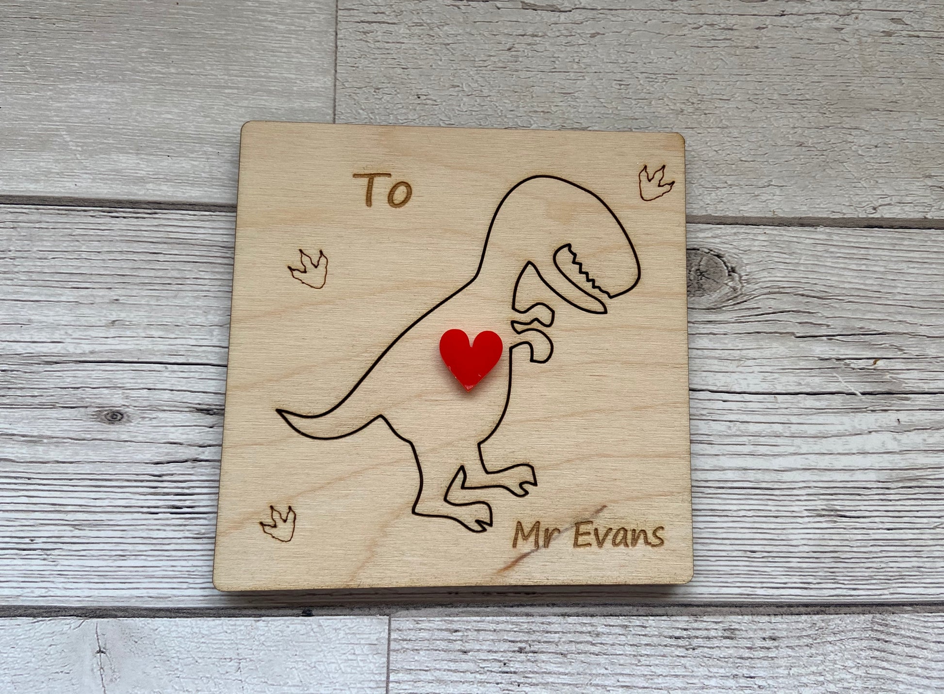 Wooden personalised 3d card for Teacher - Laser LLama Designs Ltd