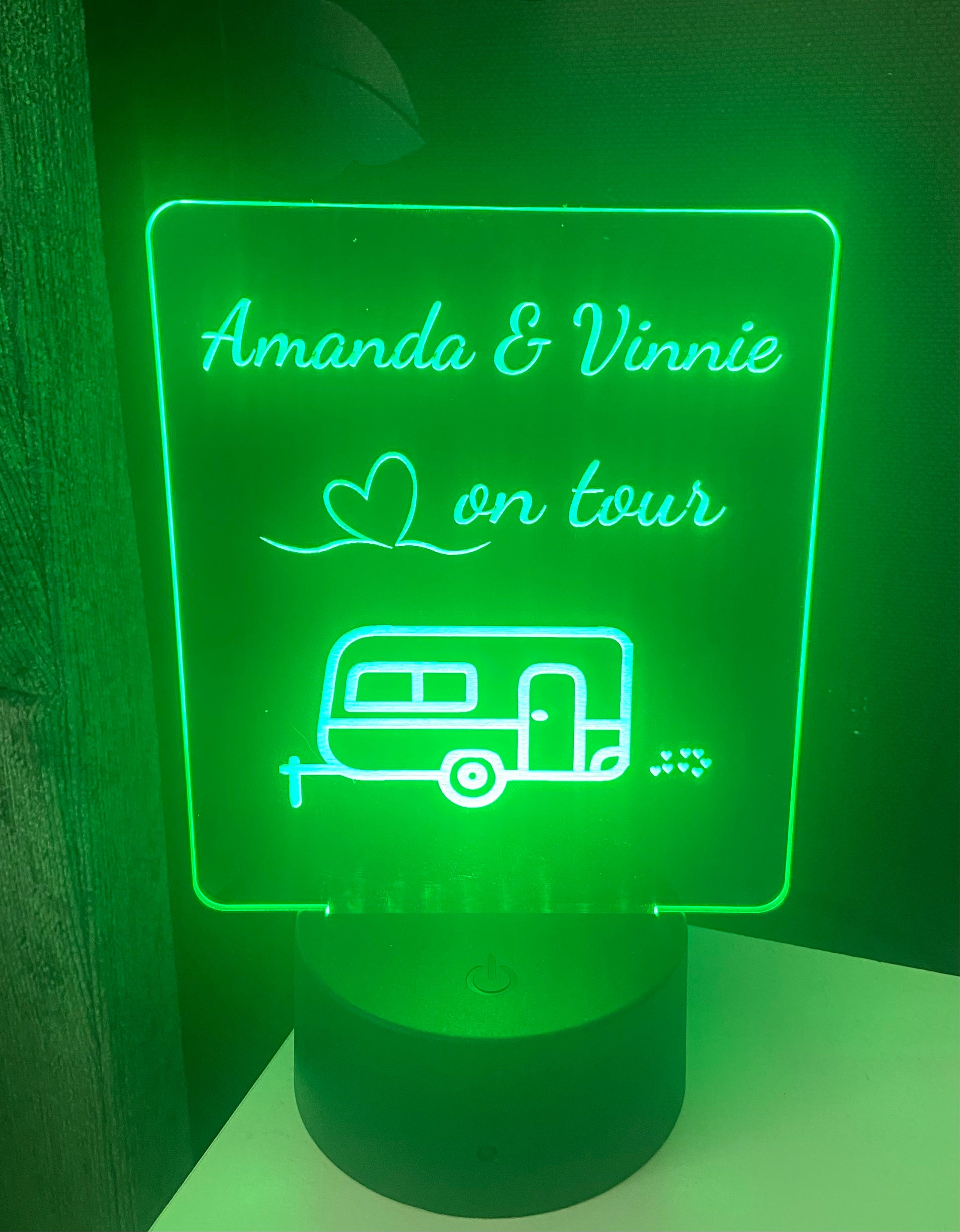 Caravan LED light up display - 9 colours option with remote ! - Laser LLama Designs Ltd