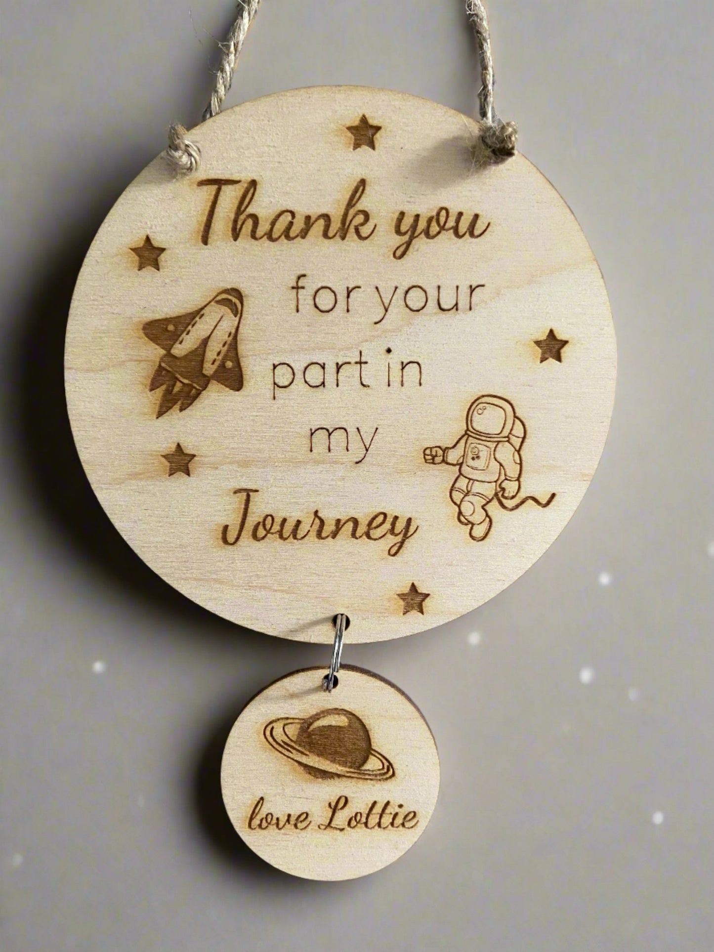 Wooden thank for your part in my journey plaque - Laser LLama Designs Ltd