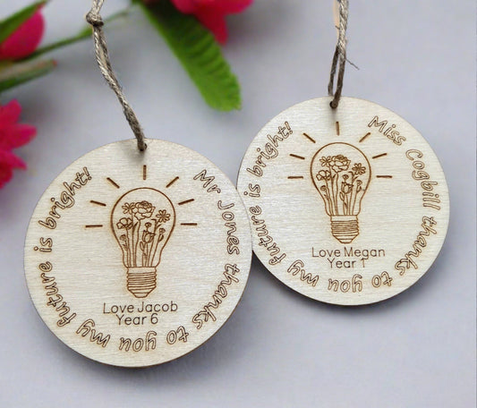 Wooden personalised “my future is bright” hanging plaque - Laser LLama Designs Ltd