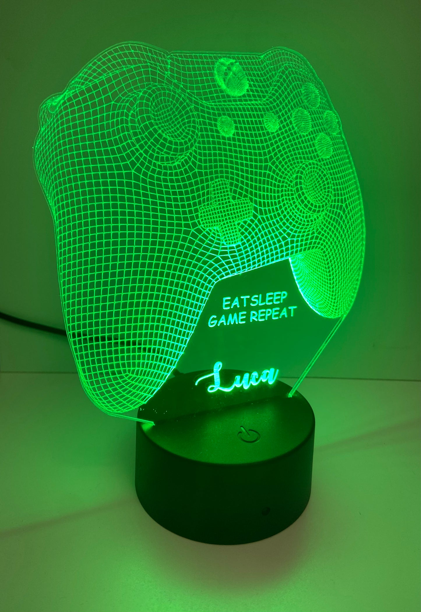 LED light up 3D  game controller display. 9 Colour options with remote! - Laser LLama Designs Ltd