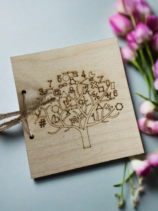 Wooden personalised engraved tree card for teacher - Laser LLama Designs Ltd