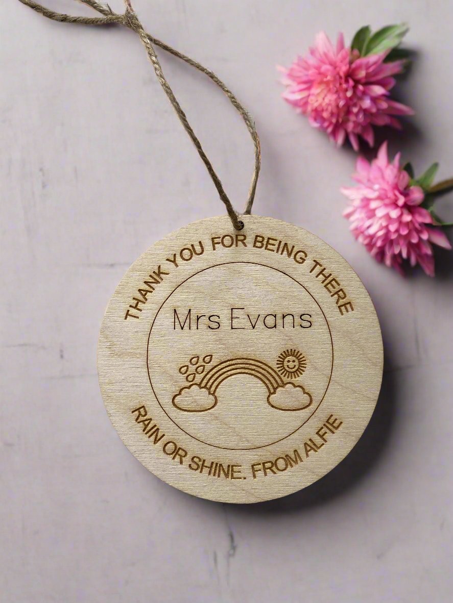 Personalised thank you for being there wooden plaque - Laser LLama Designs Ltd