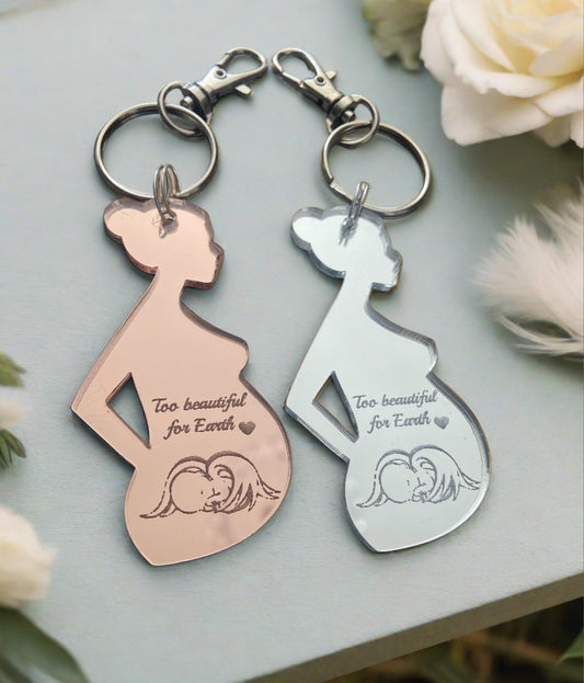 Too beautiful for Earth mirrored acrylic keyring - Laser LLama Designs Ltd