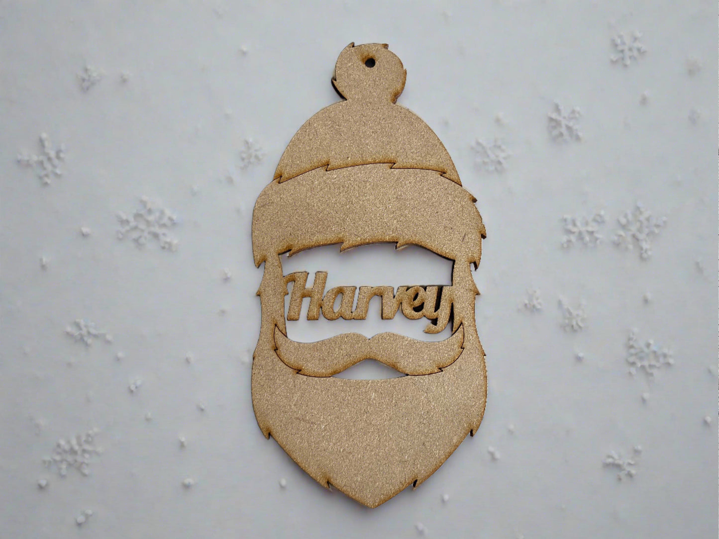 Wooden mdf Santa bauble - Laser LLama Designs Ltd