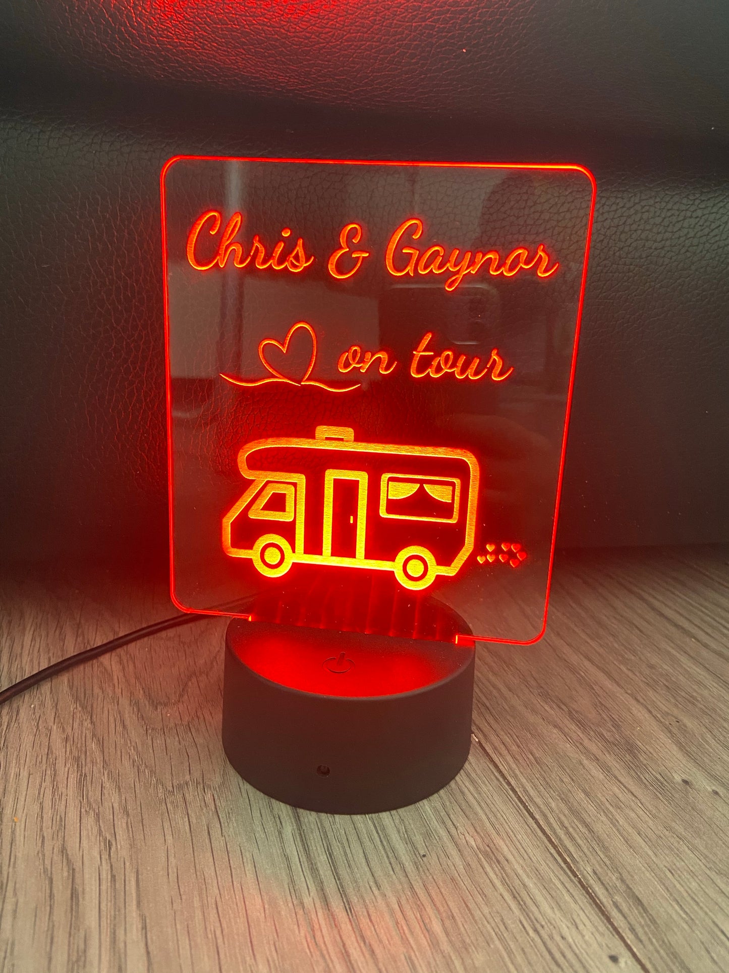 Motor home LED light up display - 9 colours option with remote ! - Laser LLama Designs Ltd