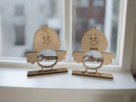 Wooden personalised little chick - Laser LLama Designs Ltd