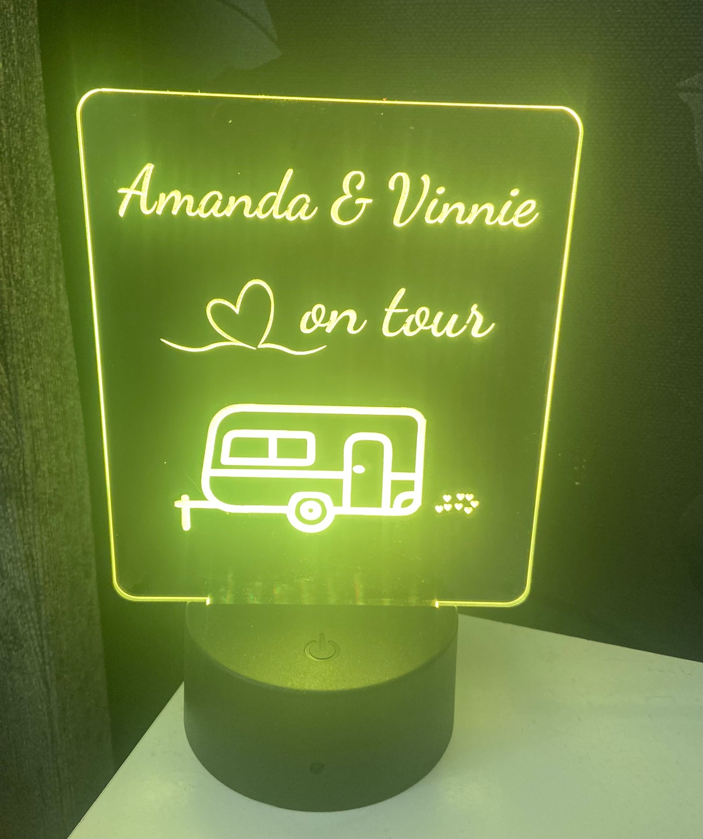 Caravan LED light up display - 9 colours option with remote ! - Laser LLama Designs Ltd