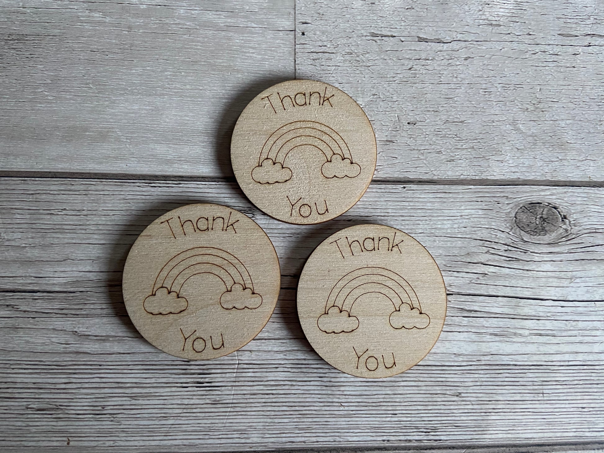 Wooden Thank you token - Laser LLama Designs Ltd