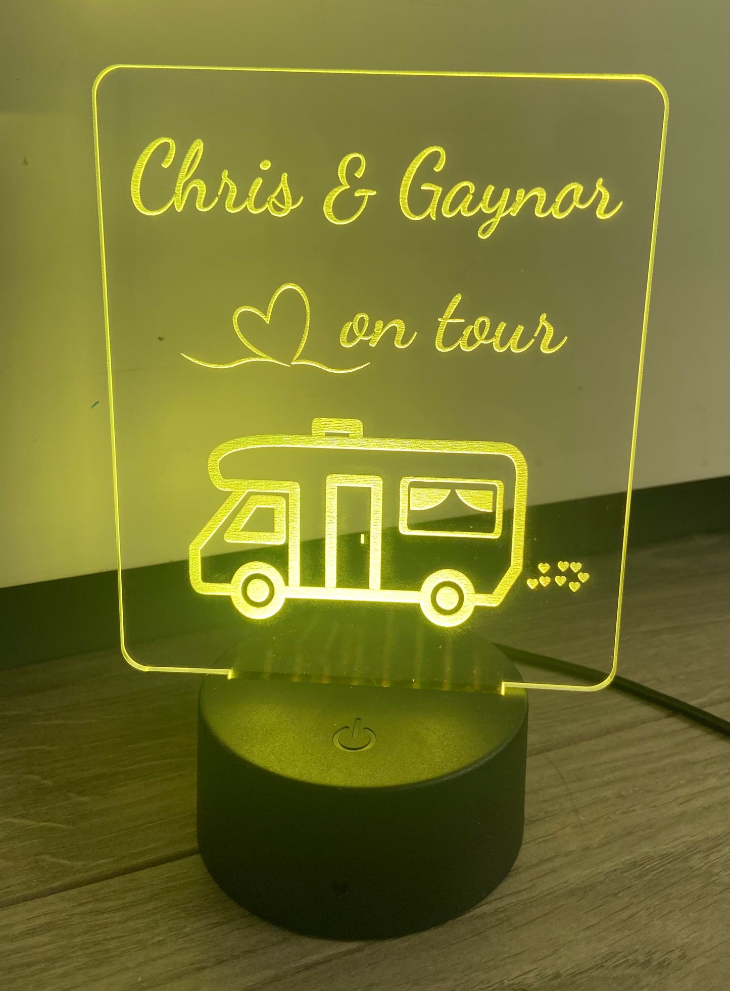 Motor home LED light up display - 9 colours option with remote ! - Laser LLama Designs Ltd