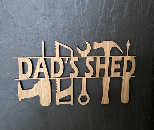 Personalised oak venner shed sign - Laser LLama Designs Ltd