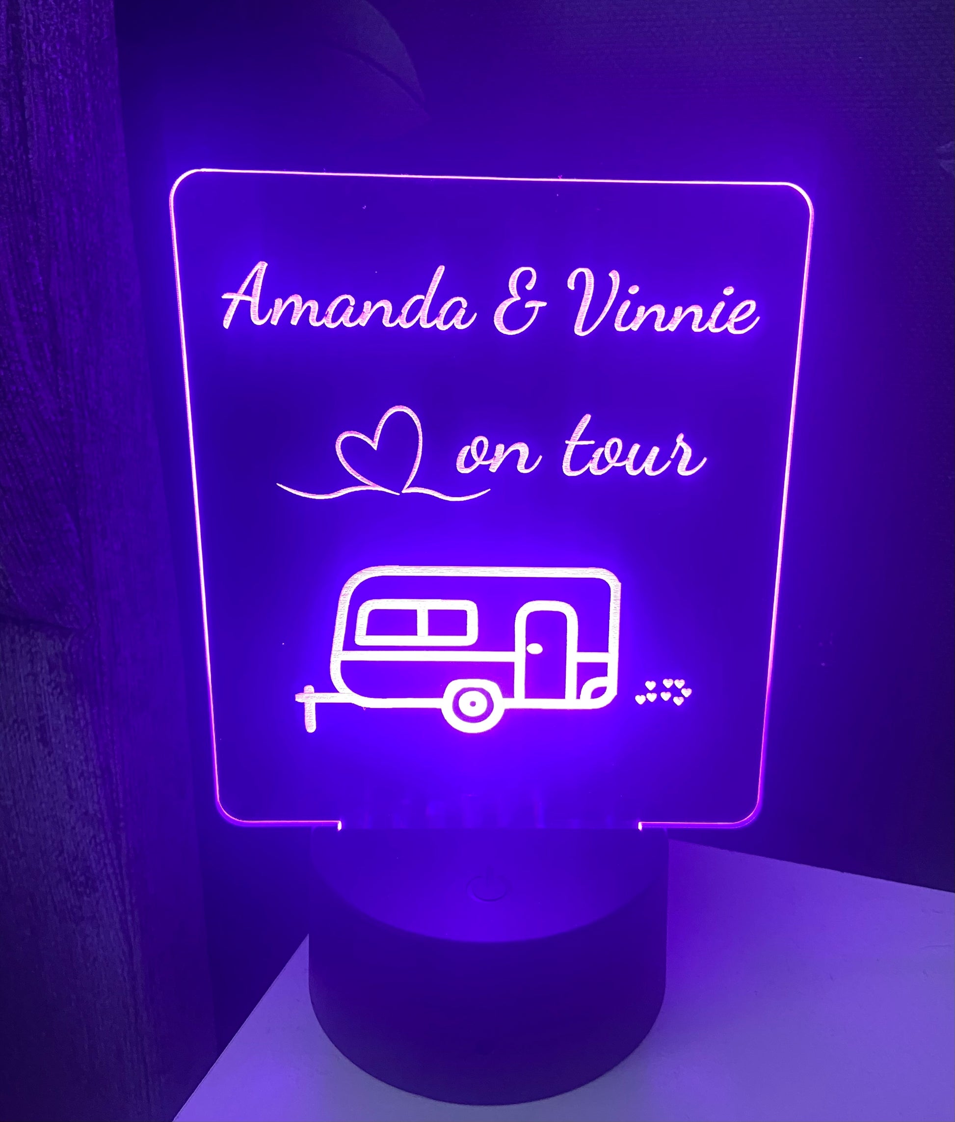 Caravan LED light up display - 9 colours option with remote ! - Laser LLama Designs Ltd