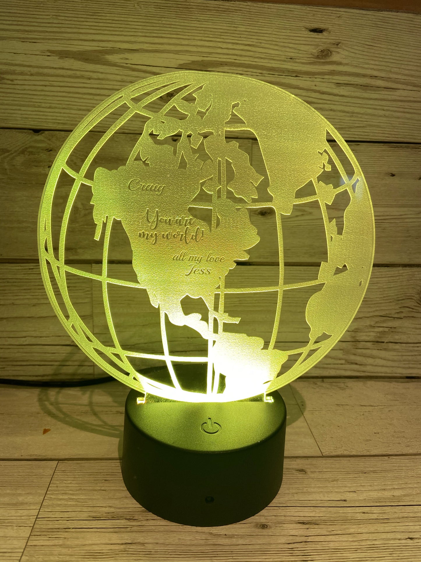 Light up 3D Globe display. 9 Colour options with remote! - Laser LLama Designs Ltd