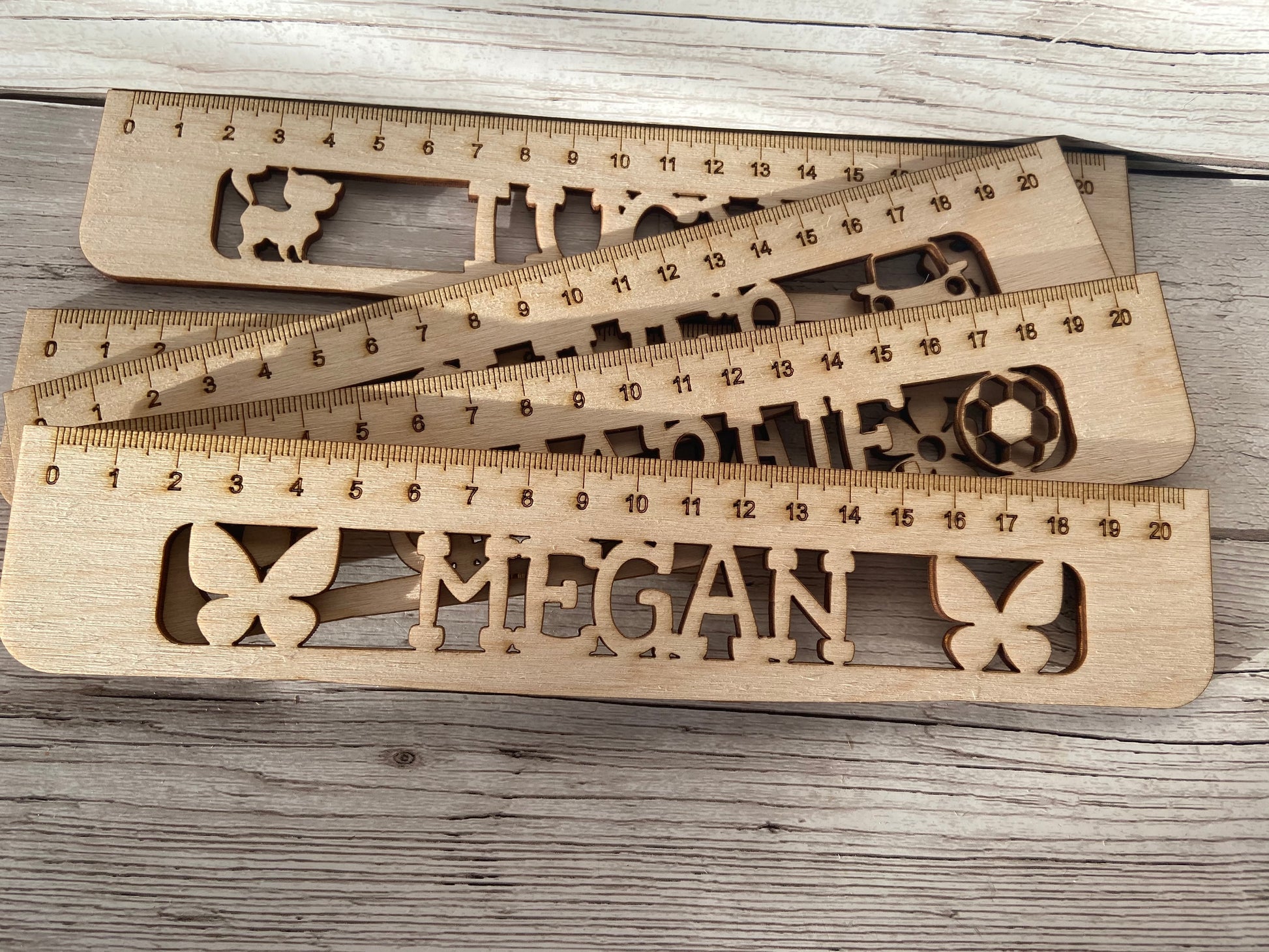 Wooden Personalised Ruler - Laser LLama Designs Ltd