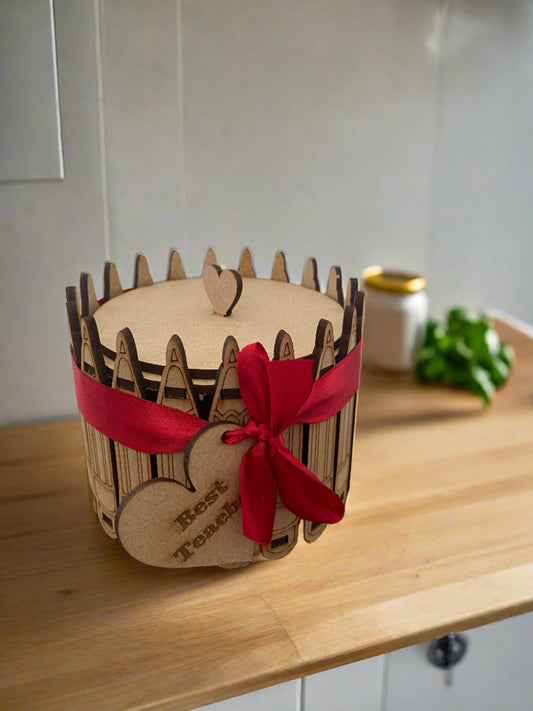 Wooden  pencil shape decorative box - Laser LLama Designs Ltd