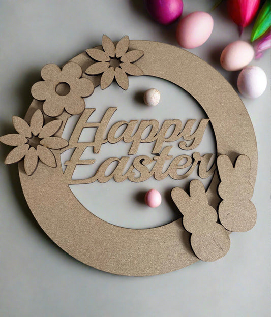 Happy Easter wreath - Laser LLama Designs Ltd