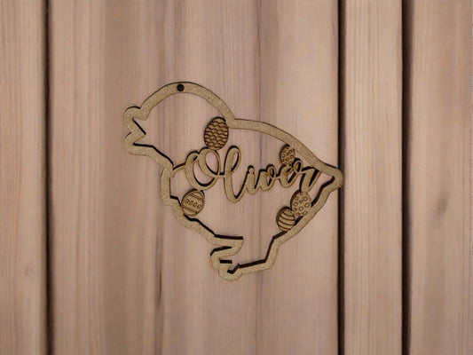 Wooden personalised chick - Laser LLama Designs Ltd