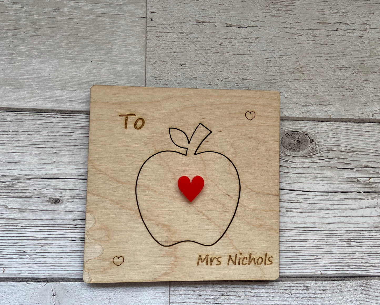 Wooden personalised 3d card for Teacher - Laser LLama Designs Ltd