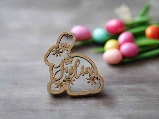 Wooden personalised bunny - Laser LLama Designs Ltd