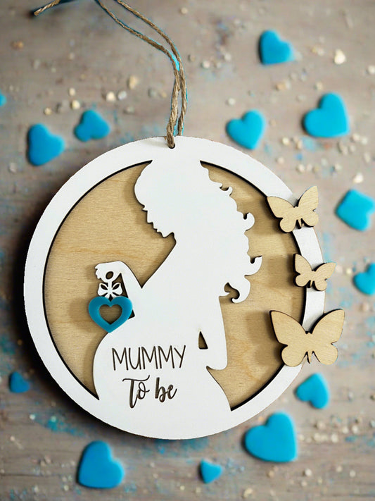 Wooden circle hanging mummy to be plaque - Laser LLama Designs Ltd